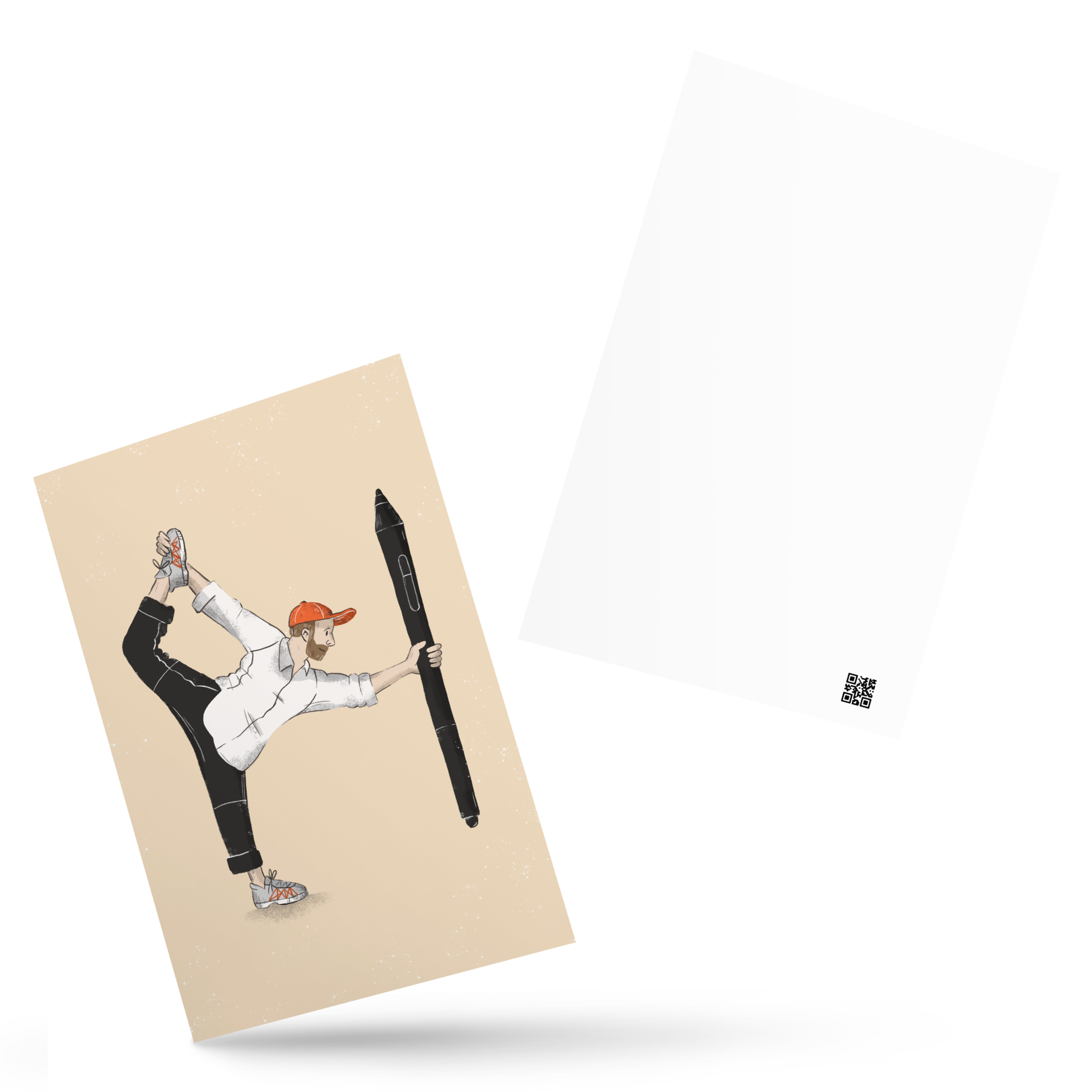 Yoga mit Tabletpen Postkarte